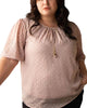 Tessa Top Subtle Textured Lurex Dots Shirring - thumbnail