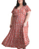 Lysandre Midi Dress Floral Print Rust - thumbnail
