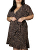 Romane Dress Cross-Over Wrap Printed Navy - thumbnail