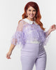 Smak Parlour Plus Size Lavender Iridescent Hearts Mesh Ruffle Top - thumbnail