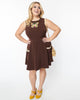 Smak Parlour Plus Size Brown & Butterfly Happy Hour Flare Dress - thumbnail