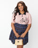 Unique Vintage Plus Size Dusty Rose & Black Bicycle Prim & Pretty Sweater - thumbnail