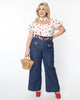Smak Parlour Plus Size Strawberry Blossom Embroidered Denim Wide Leg Pants - thumbnail