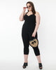 Unique Vintage Plus Size 1950s Black Halter Marcel Jumpsuit - thumbnail