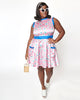 Smak Parlour Plus Size Pink & White Ditsy Floral Happy Hour Flare Dress - thumbnail