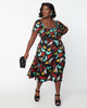 Unique Vintage Plus Size Black & Multi Butterfly Print Swing Dress - thumbnail