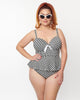 Unique Vintage Plus Size Black & White Gingham Daphne Swim Bottoms - thumbnail