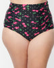 Unique Vintage Plus Size Black & Hot Pink Cherry Pin Dot Monroe Swim Bottom - thumbnail