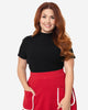 Smak Parlour Plus Size Black Mock Turtleneck It Girl Top - thumbnail