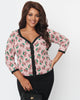 Unique Vintage Plus Size Pink & Cherry Hearts Cardigan - thumbnail