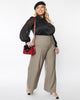 Unique Vintage Plus Size Warm Grey Wide Leg Pants - thumbnail