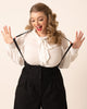 Unique Vintage Plus Size Black & White Pin Stripe Thelma Suspender Pants - thumbnail