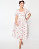 Unique Vintage Plus Size White & Multi Hearts Crinkle Libby Swing Dress - thumbnail