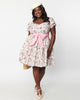Unique Vintage Plus Size White & Pink Paris Print Dakota Flare Dress - thumbnail