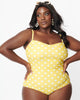 Unique Vintage Plus Size Yellow Polka Dot Barbara One Piece Swimsuit - thumbnail