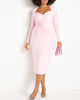 Twisted Bodice Fitted Dress - thumbnail
