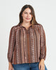 Taliyah Long Sleeve Top with Split-Neck and Tassels - thumbnail