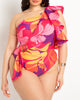 One Shoulder Cascade Ruffle Swimsuit - thumbnail