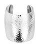 2 Inch XL Domed Hammered Cuff 2" Silver - thumbnail
