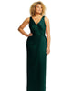 Faux Wrap Whisper Satin Maxi Dress with Draped Tulip Skirt - thumbnail