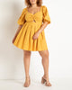 Twist Bodice Puff Sleeve Dress - thumbnail