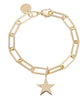 Samara & Large Elongated Link Chain Bracelet 14" Gold - thumbnail