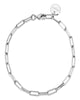 Silver Elongated Link Chain Bracelet 14" Silver - thumbnail