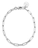 Silver Elongated Link Chain Bracelet 9" Silver - thumbnail