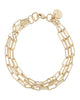 Triple Elongated Link Chain Bracelet 6" Gold - thumbnail