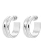 Double Domed Hoops Silver - thumbnail