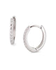 10mm Diamond And 14K White Gold Huggies Gold - thumbnail