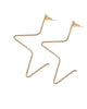 Large 1/2 Star Earrings Gold - thumbnail