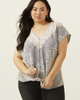 Lucile Button Loop Tie Front Top - thumbnail