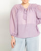 Tunnel Detail Chiffon Blouse- Muted Lilac - thumbnail
