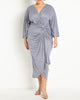 Draped Skirt Knit Dress- Dusty Blue - thumbnail