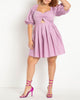 Twist Bodice Puff Sleeve Dress- Lavender Herb - thumbnail