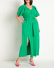 Knit Maxi Dress With Slit- Bright Green - thumbnail