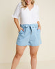 Fiona Chambray High-Rise Shorts - thumbnail