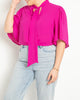 Bow Blouse With Flutter Sleeve - thumbnail