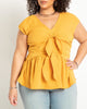 Bow Detail Peplum Blouse - thumbnail