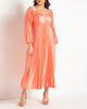 Pleated Satin Maxi Dress - thumbnail