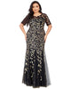 Floral Sequin Mermaid Tulle Evening Dress - thumbnail