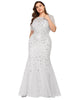 Floral Sequin Mermaid Tulle Evening Dress - thumbnail
