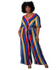 Havana Colorful Stripe Wrap-Front Jumpsuit - thumbnail