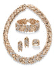 Crystal Goldtone 4-Piece Braided Necklace, Earring, Bracelet Set 18" - thumbnail