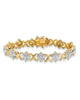 Diamond Accent Pave-Style 14k Yellow Gold "X and O" Tennis Bracelet 7.5" - thumbnail