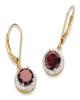 3.21 TCW Genuine Garnet and Diamond Accent Gold-plated Sterling Silver Earrings - thumbnail