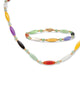 Multicolor Jade Barrel Link Bracelet and Necklace Set in 14k Yellow Gold - thumbnail