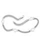 Open Heart Cutout Triple-Strand Ankle Bracelet in .925 Sterling Silver 10" - thumbnail