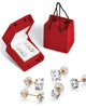 3 Pair 5.15 TCW Round Cubic Zirconia Stud Earrings Set in 10k Gold - thumbnail